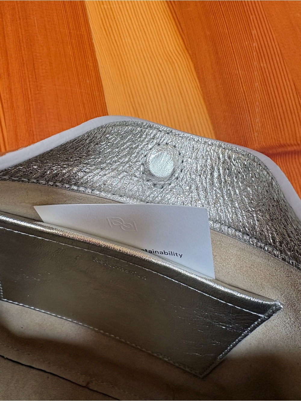 Reformation silver leather purse - Picture 3 of 4